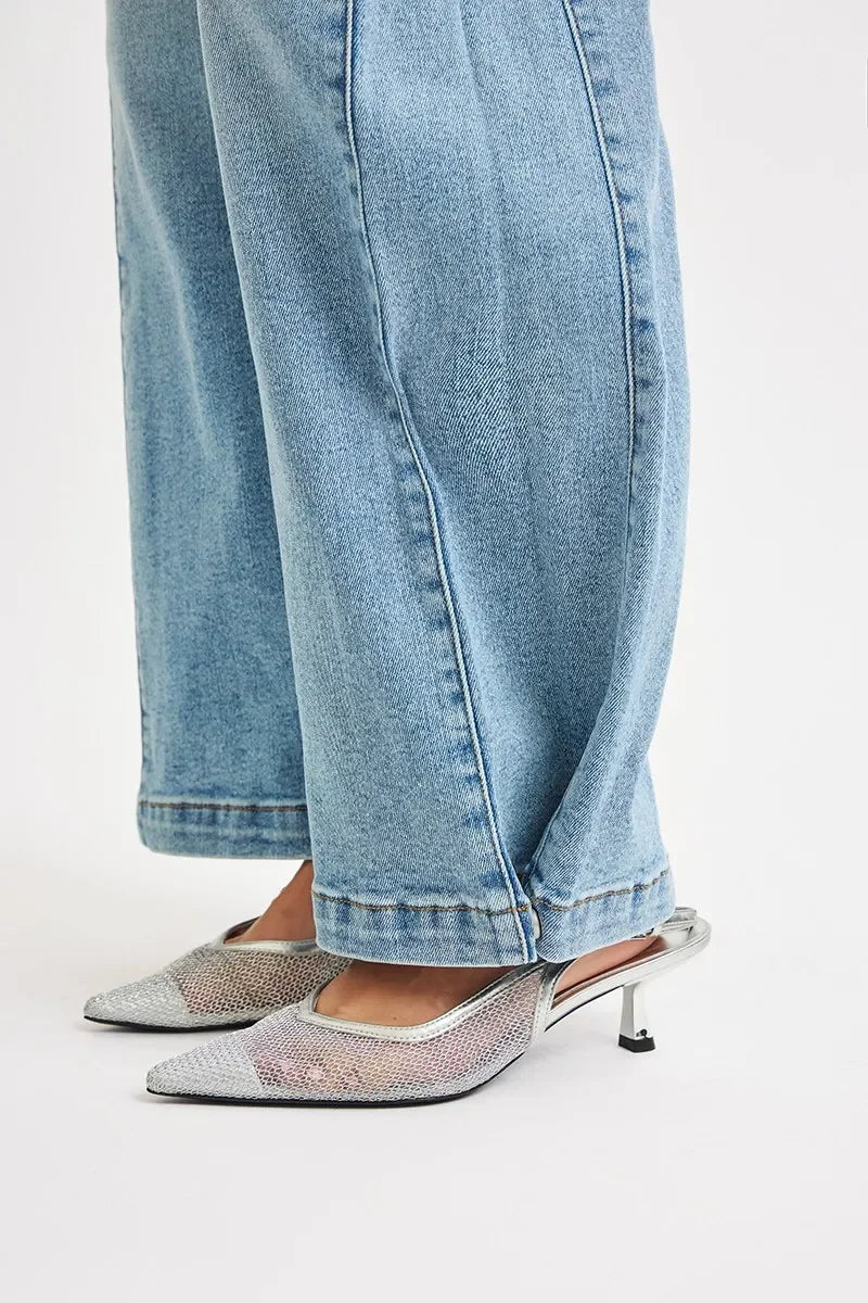 Mid Rise Wide Barrel Transferable Leg Denim Jeans - Southern Shores Clothing