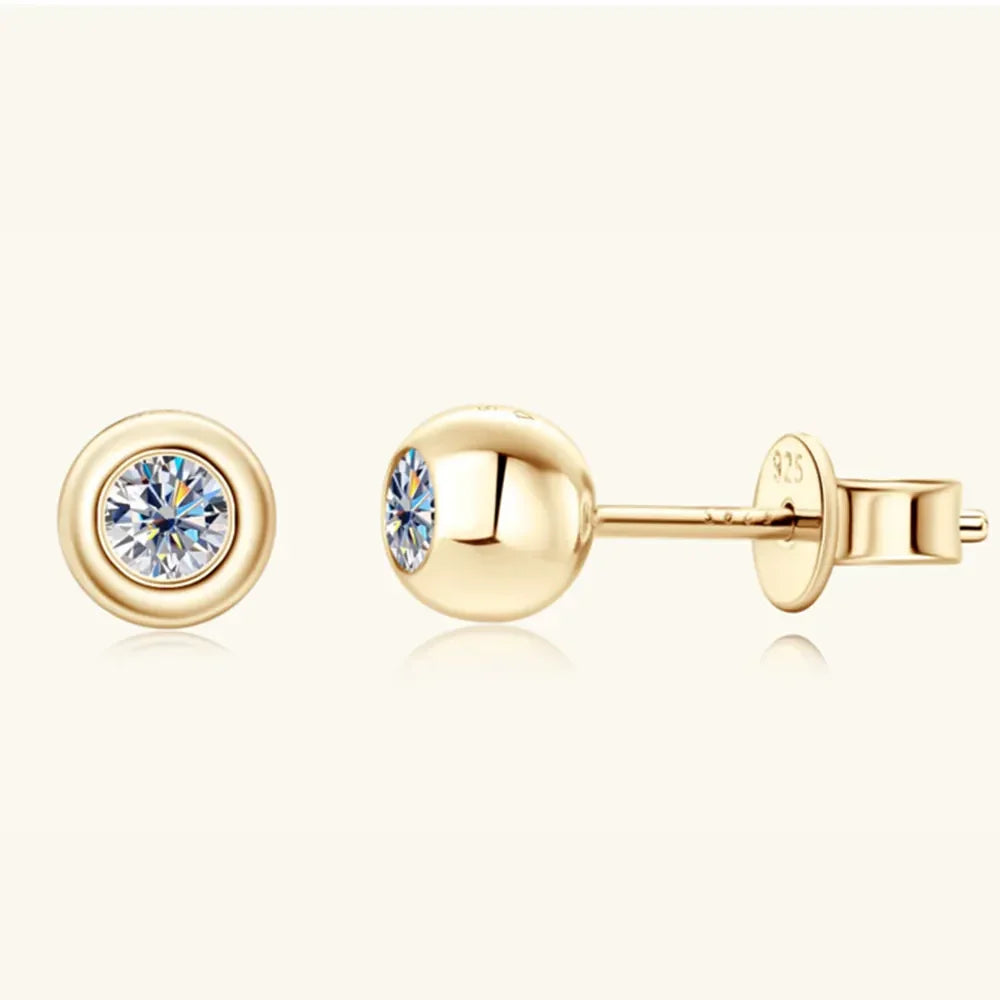 Moissanite Sterling Silver Stud Earrings - Southern Shores Clothing