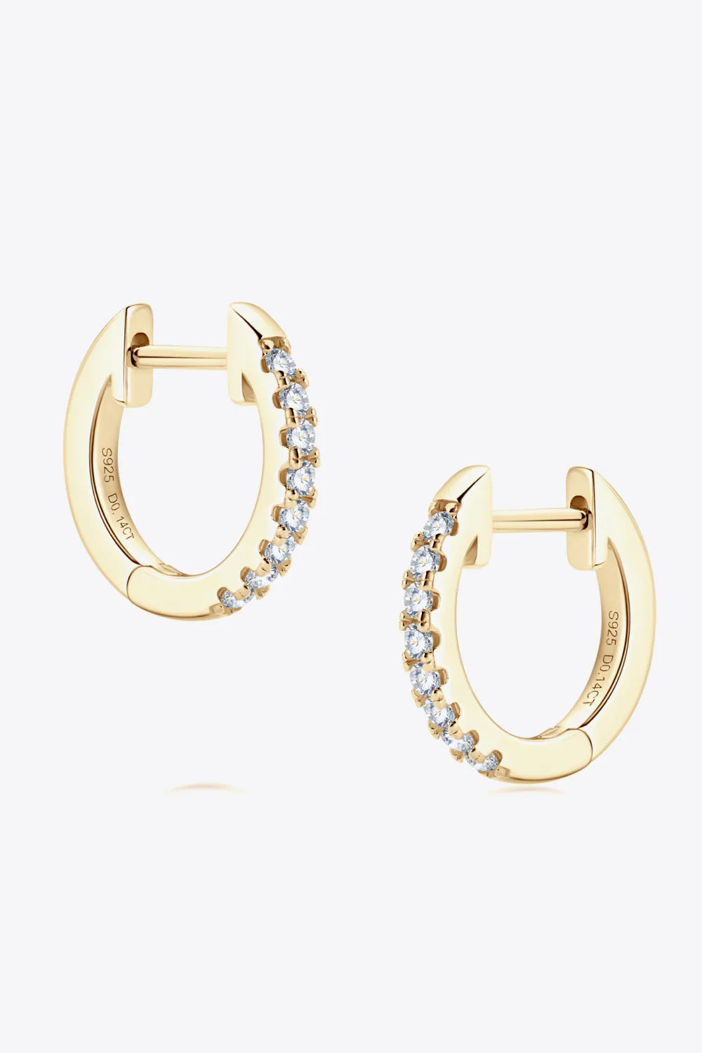 Minimalist Moissanite Sterling Silver Huggie Earrings - Southern Shores Clothing