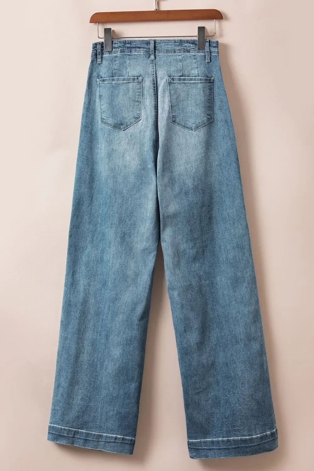 Classic Nautical Inspired High Waist Button Fly Jeans