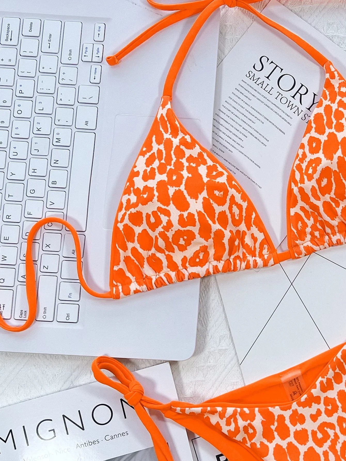 Leopard Print Halter Tie Side Bikini Stretchy - Southern Shores Clothing
