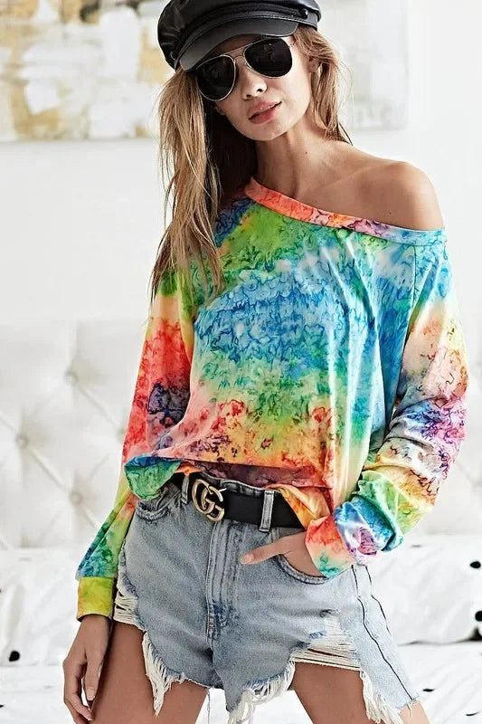 Tie Dye Soft Knit Jersey T Shirt For Outings - Southern Shores Clothing