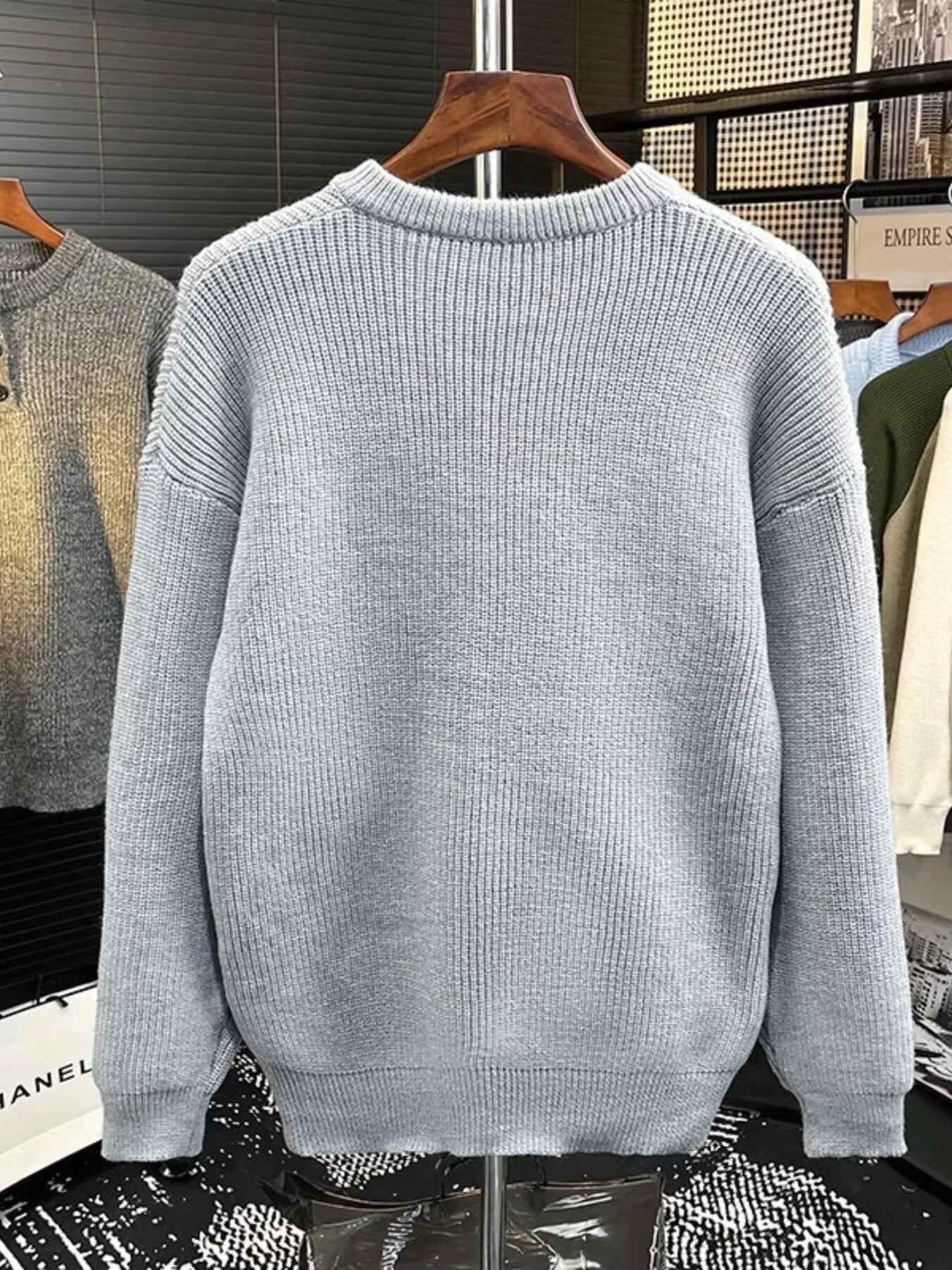 Plus Size Button Detail Relaxed Fit Dropped Shoulder Sweater - Southern Shores Clothing