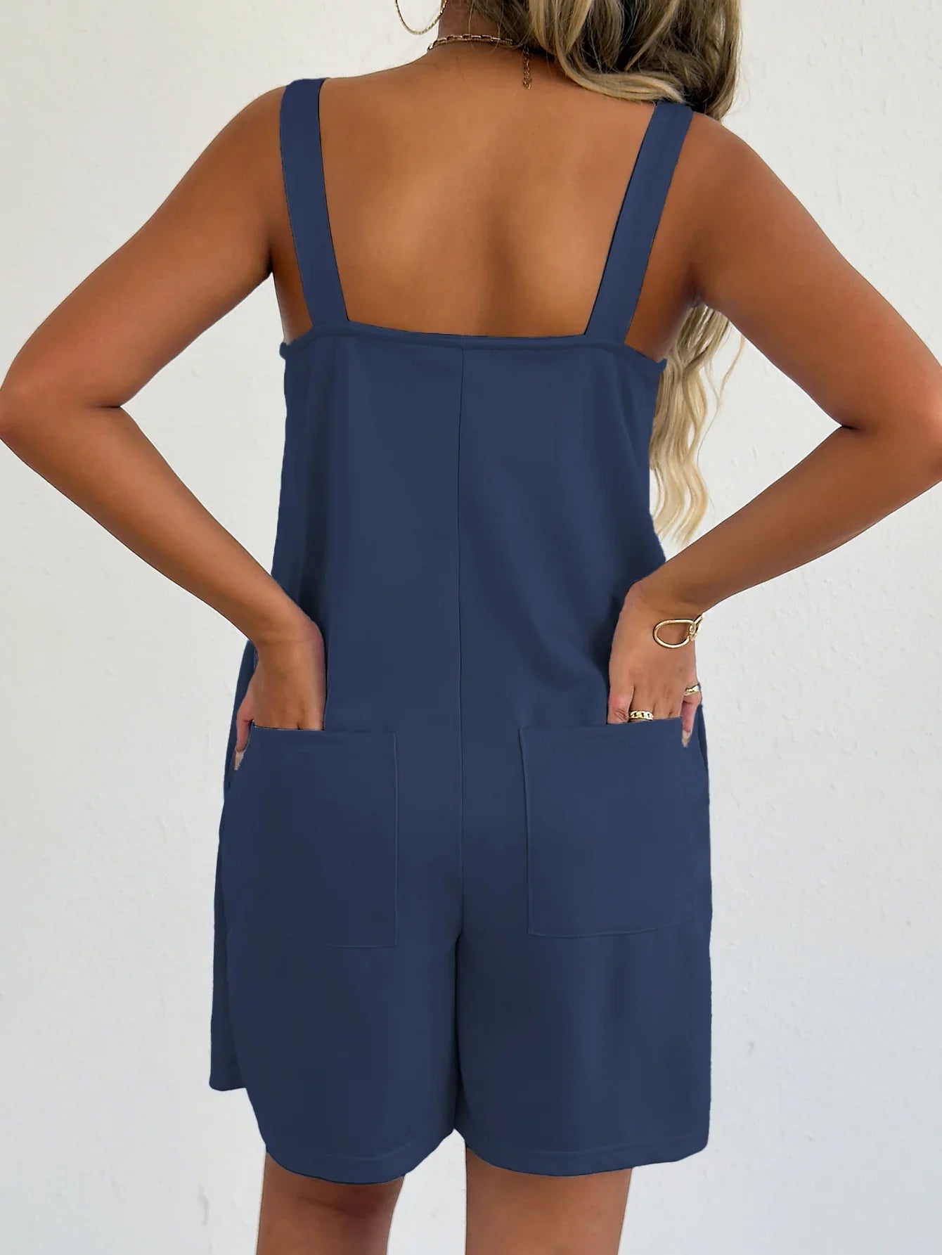Sleeveless Romper With Side Pockets Versatile - Southern Shores Clothing
