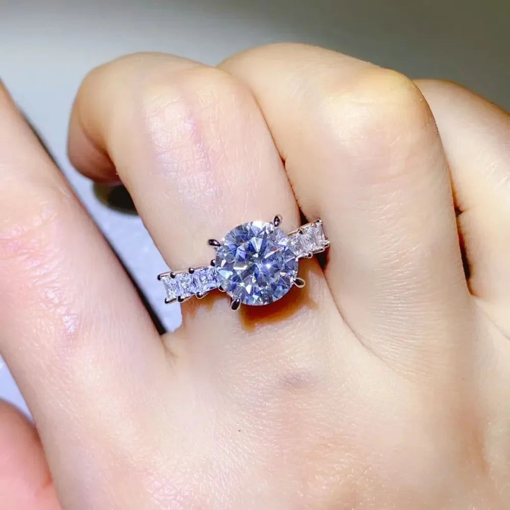 3 Carat Lab Created Moissanite Sterling Silver Ring - Southern Shores Clothing