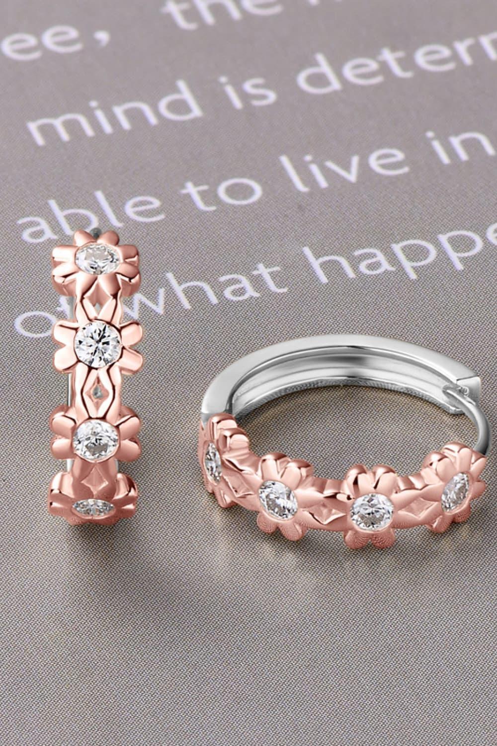 Moissanite Sterling Silver Huggie Earrings - Southern Shores Clothing