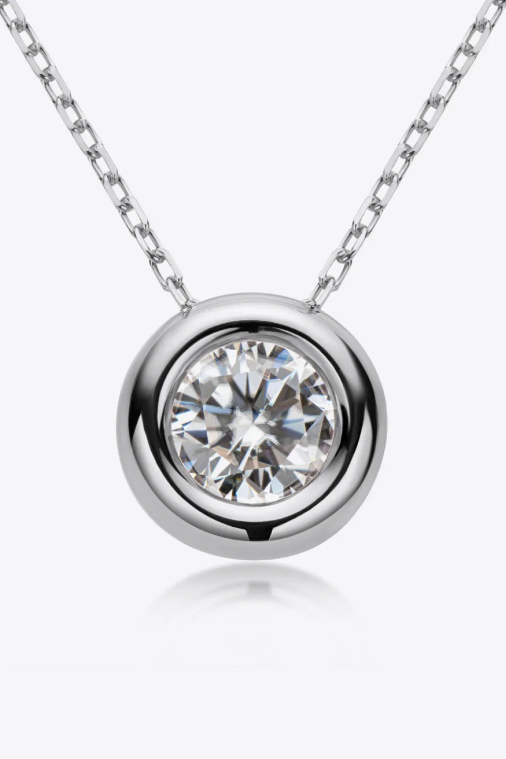 1 Carat Moissanite Sterling Silver Pendant Necklace - Southern Shores Clothing
