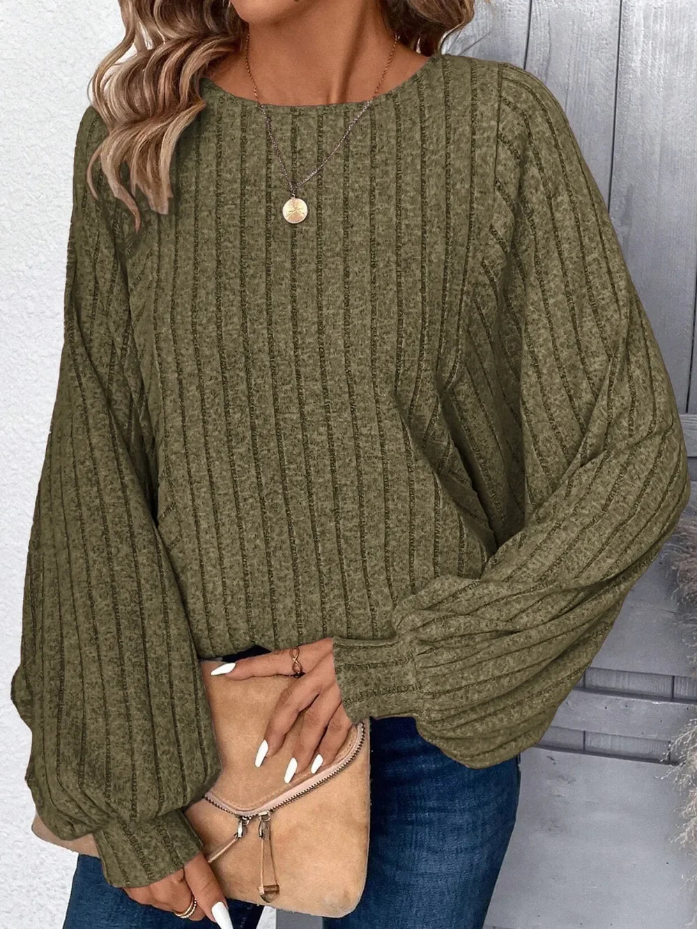 Plus Size Batwing Sleeve Round Neck T Shirt With Stretch - Southern Shores Clothing