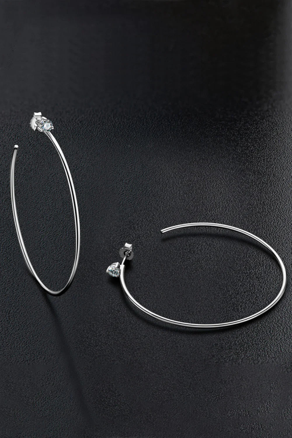 Sterling Silver Moissanite Hoop Earrings Elegant - Southern Shores Clothing