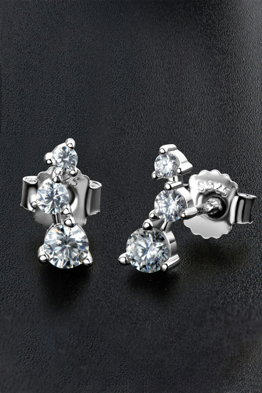 Minimalist Moissanite Stud Earrings In Sterling Silver - Southern Shores Clothing