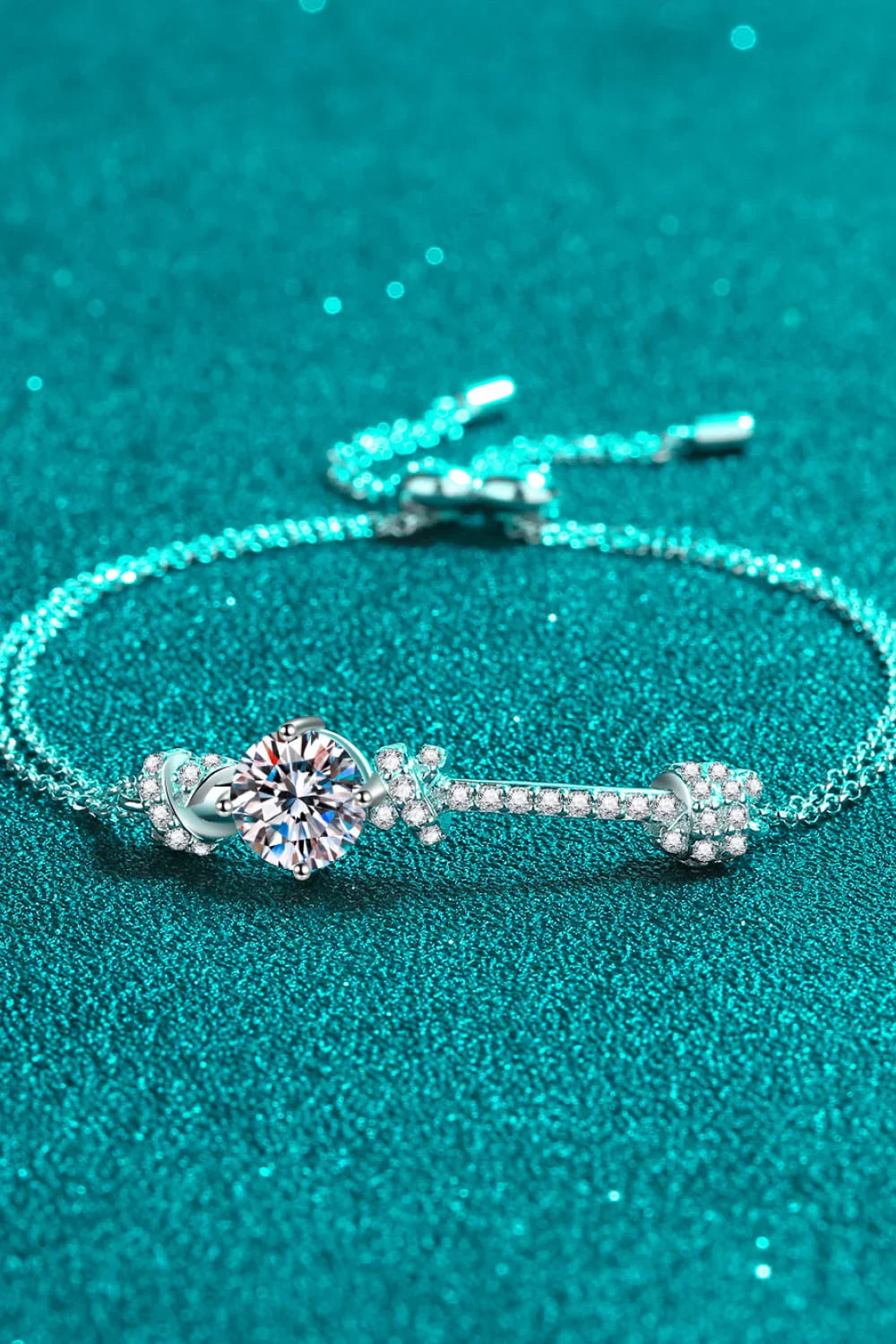 Moissanite Sterling Silver Rhodium-Plated Minimalist Bracelet - Southern Shores Clothing