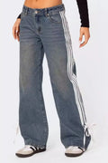 Ocean Breeze Side Striped Loose Fit Denim Jeans - Southern Shores Clothing