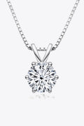 Minimalist 1 Carat Moissanite Sterling Silver Necklace - Southern Shores Clothing