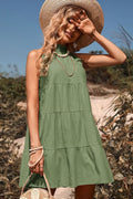 Perfee Tie Back Sleeveless Tiered Dress - Southern Shores Clothing