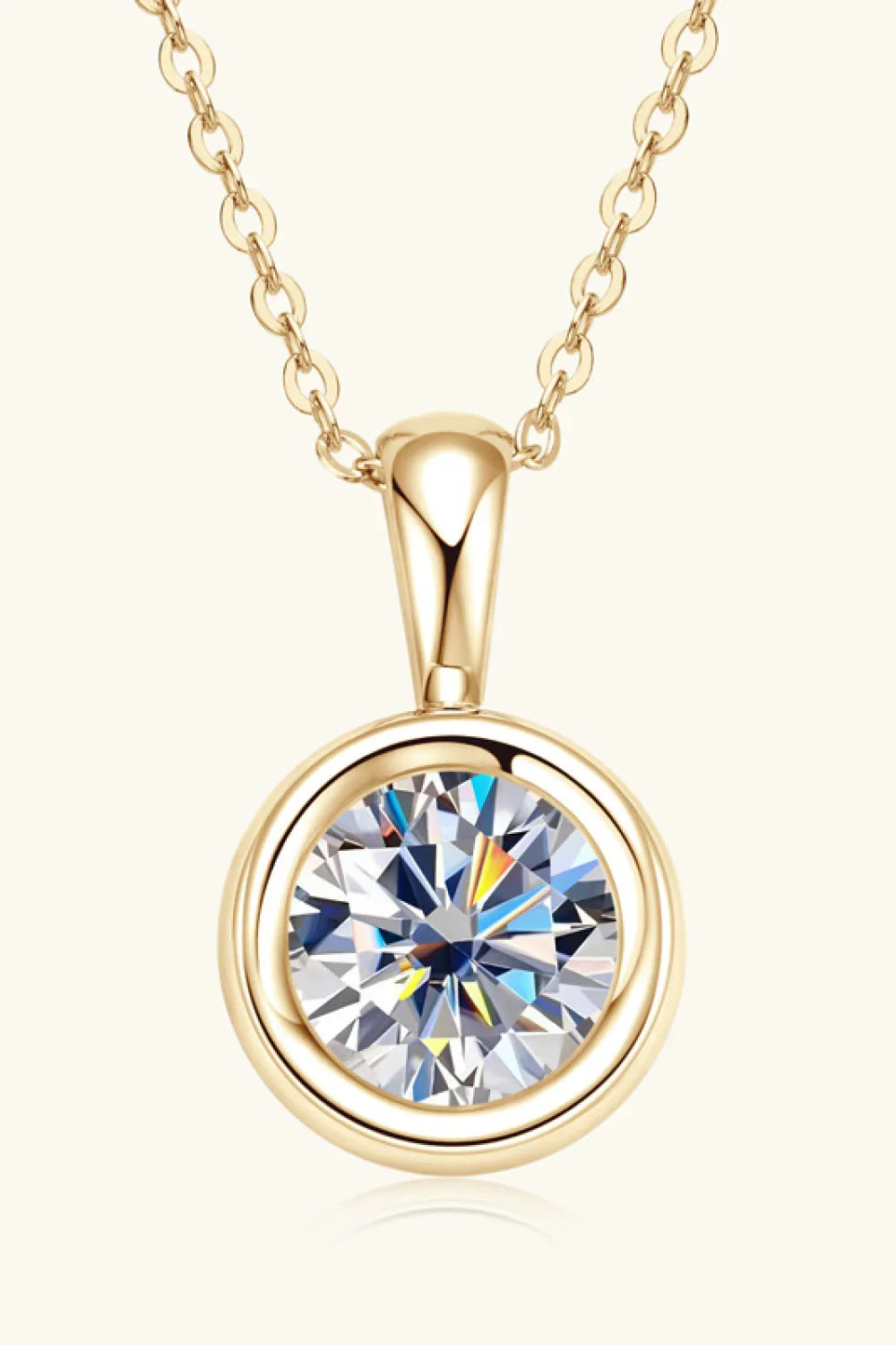 2 Carat Moissanite Necklace In Sterling Silver Chain - Southern Shores Clothing