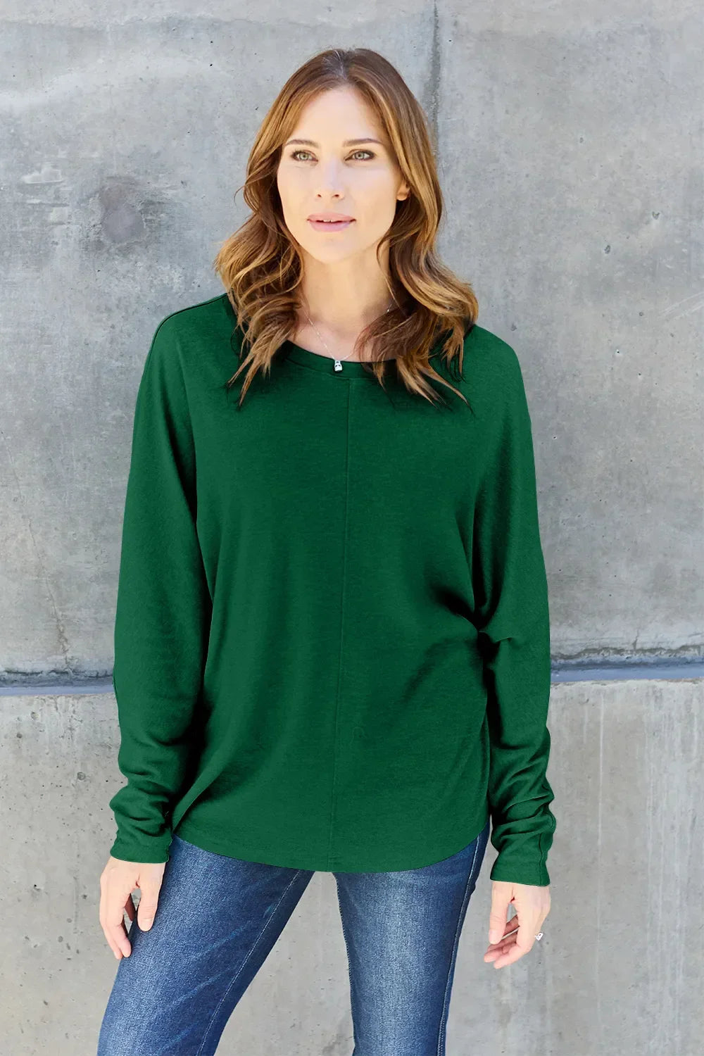 Basic Round Neck Long Sleeve T Shirt Top - Southern Shores Clothing