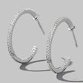 Sterling Silver Zircon C Hoop Earrings Coastal - Southern Shores Clothing