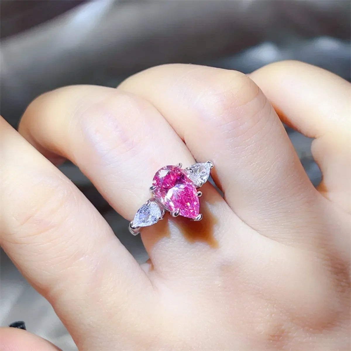 Sterling Silver 2 Carat Moissanite Ring With Zircon Accents - Southern Shores Clothing