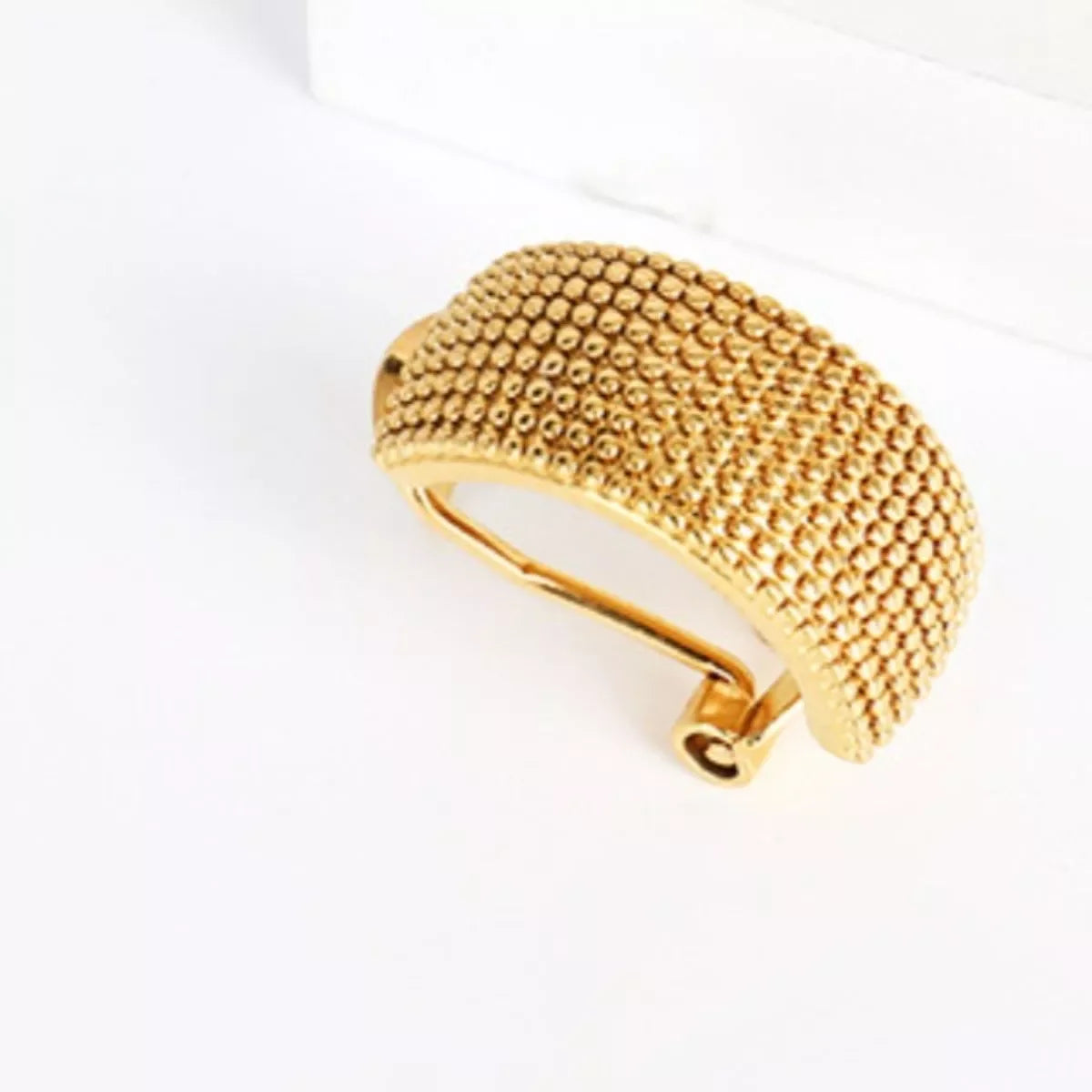 18K Gold-Plated Textured Wide Band Hoop Earrings - Southern Shores Clothing