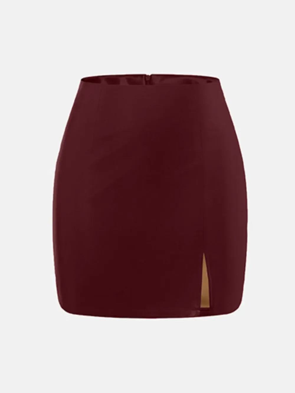 Slit Mini Skirt With Zipper And Stretch Knit - Southern Shores Clothing