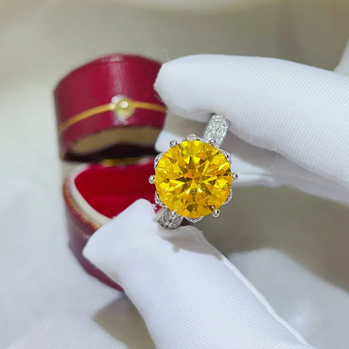 Classic 5 Carat Moissanite Sterling Silver Ring - Southern Shores Clothing