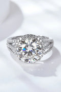 5 Carat Moissanite Split Shank Ring Platinum Plated - Southern Shores Clothing