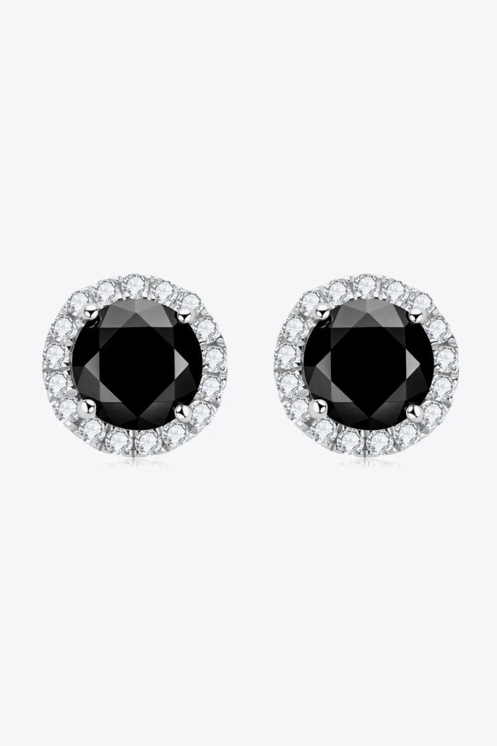 Two-Tone Moissanite Four-Prong Stud Earrings - Southern Shores Clothing