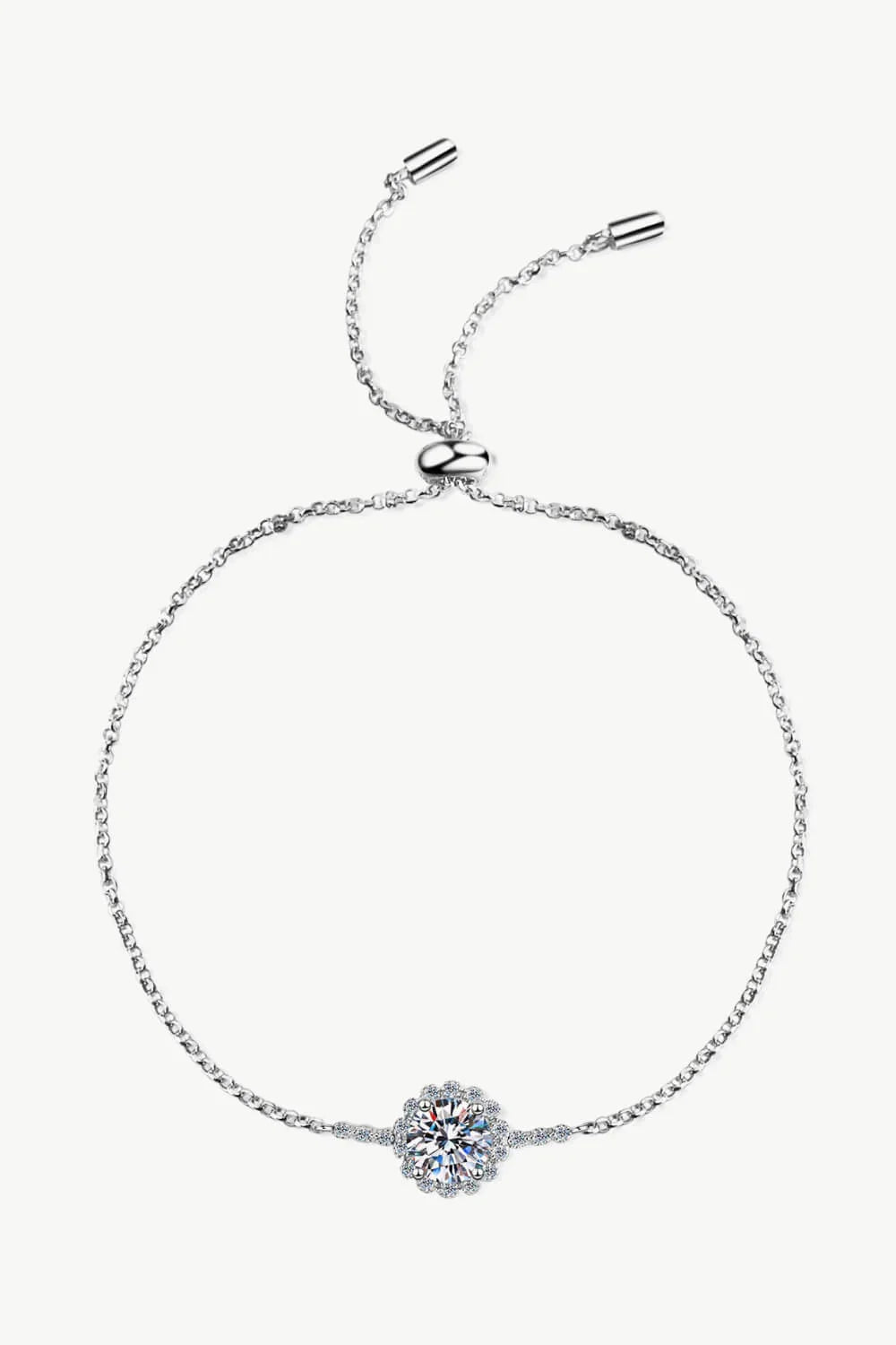 1 Carat Moissanite Sterling Silver Chain Bracelet - Southern Shores Clothing