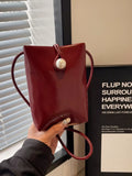 Pearl Decor Faux Leather Crossbody Bag Classic - Southern Shores Clothing