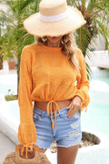 Angel Wings Cropped Cover Up With Drawstring Hem - Southern Shores Clothing