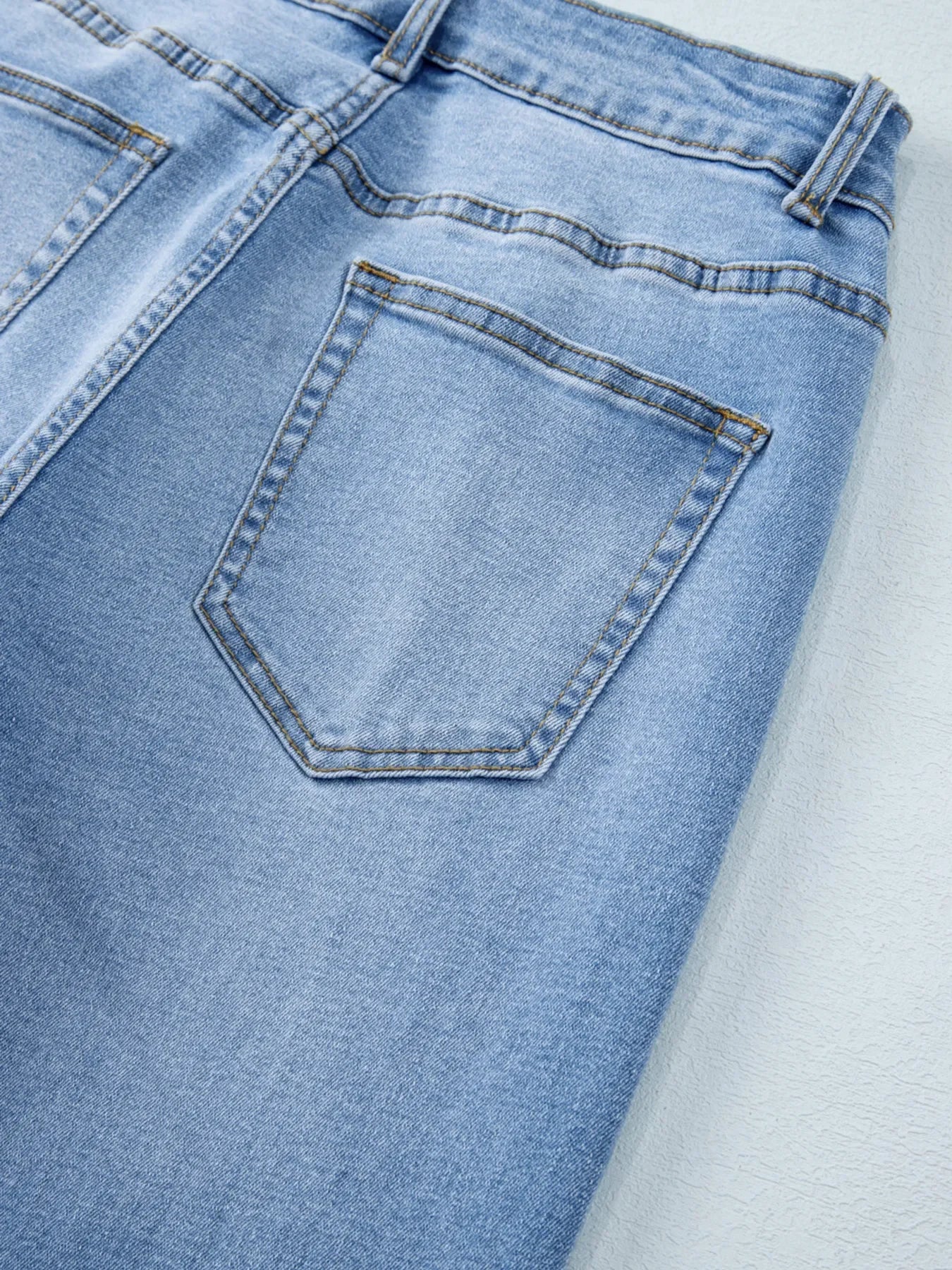 Beachside High Waist Wide Leg Washed Denim Jeans - Southern Shores Clothing