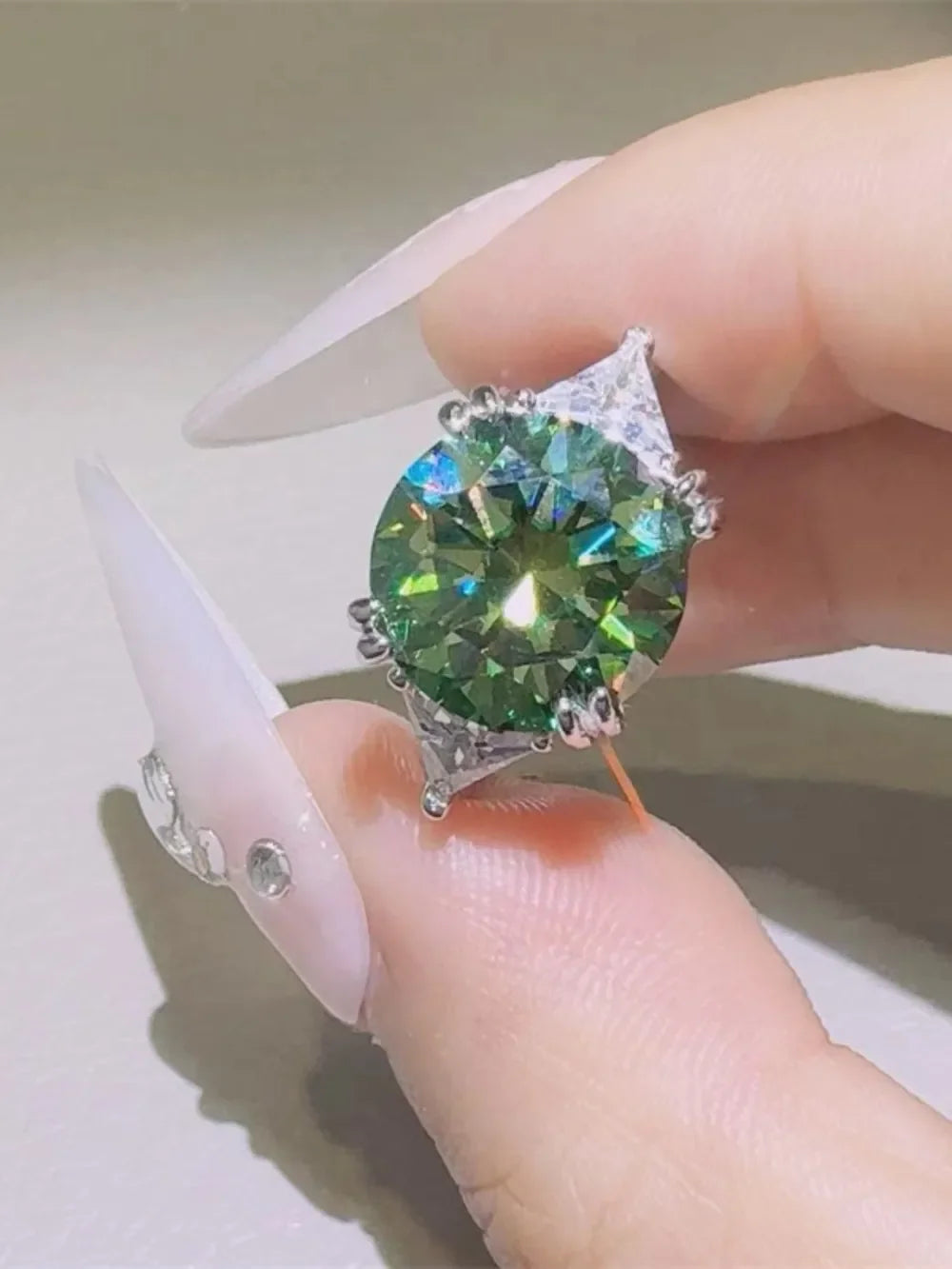 5 Carat Moissanite Sterling Silver Ring Prong Set - Southern Shores Clothing