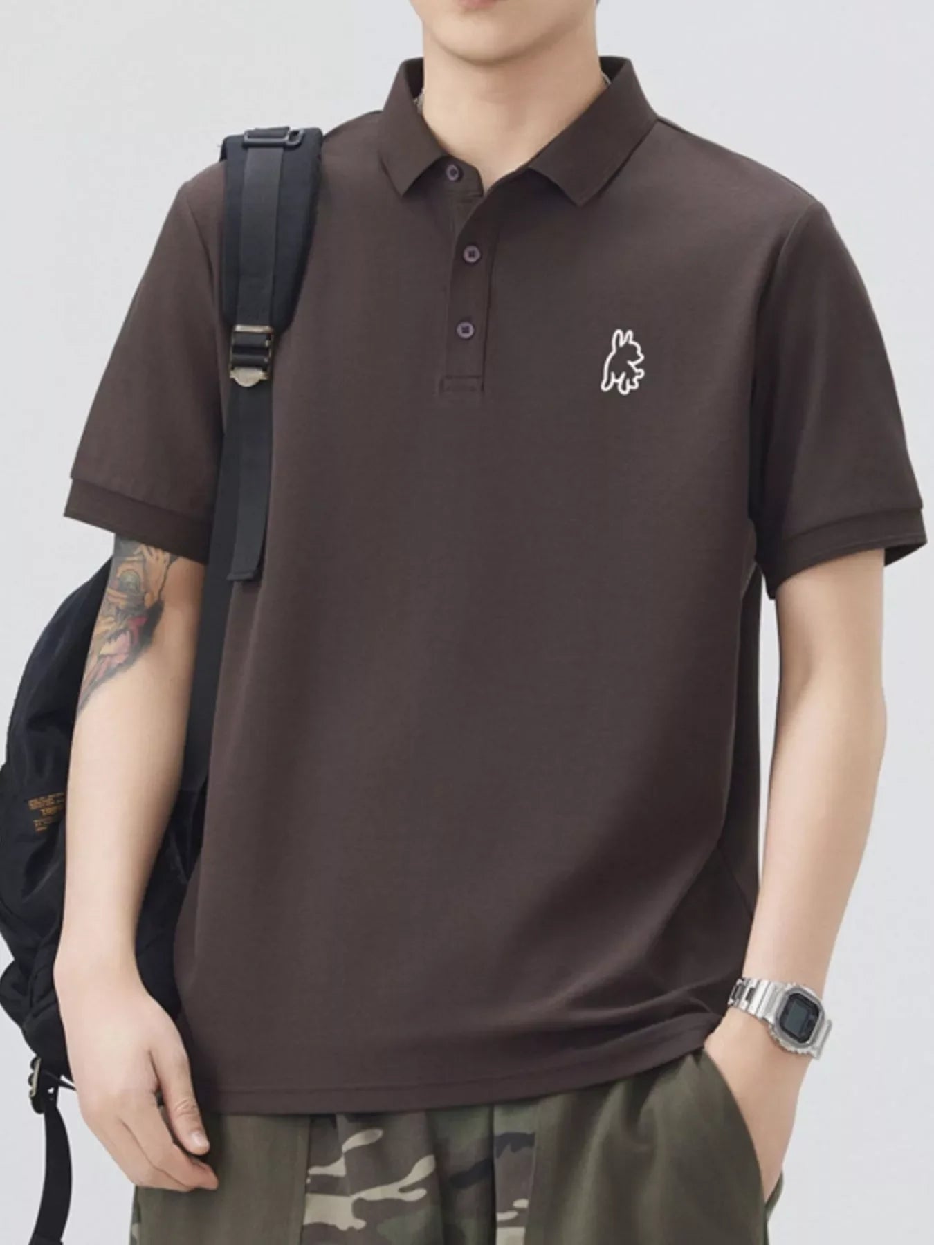 Plus Size Button Detail Polo Shirt Cotton Blend - Southern Shores Clothing