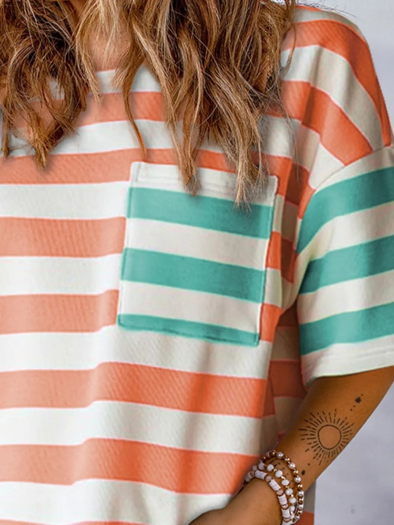 Flawless Fit Oversized Striped Short Sleeve Pocket T Shirt - Southern Shores Clothing