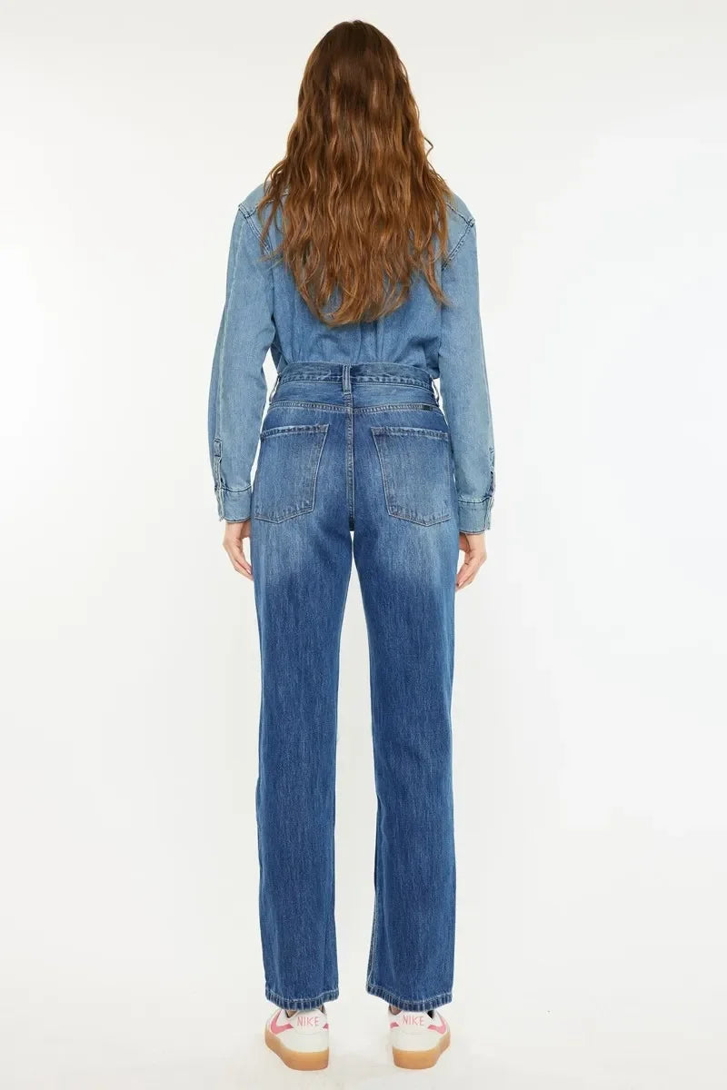 Nautical Inspired Ultra High Rise 90s Boyfriend Jeans - Southern Shores Clothing