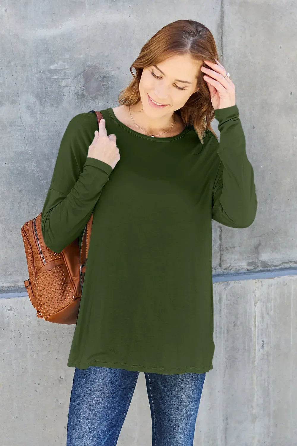 Round Neck T Shirt With Dropped Shoulder - Southern Shores Clothing