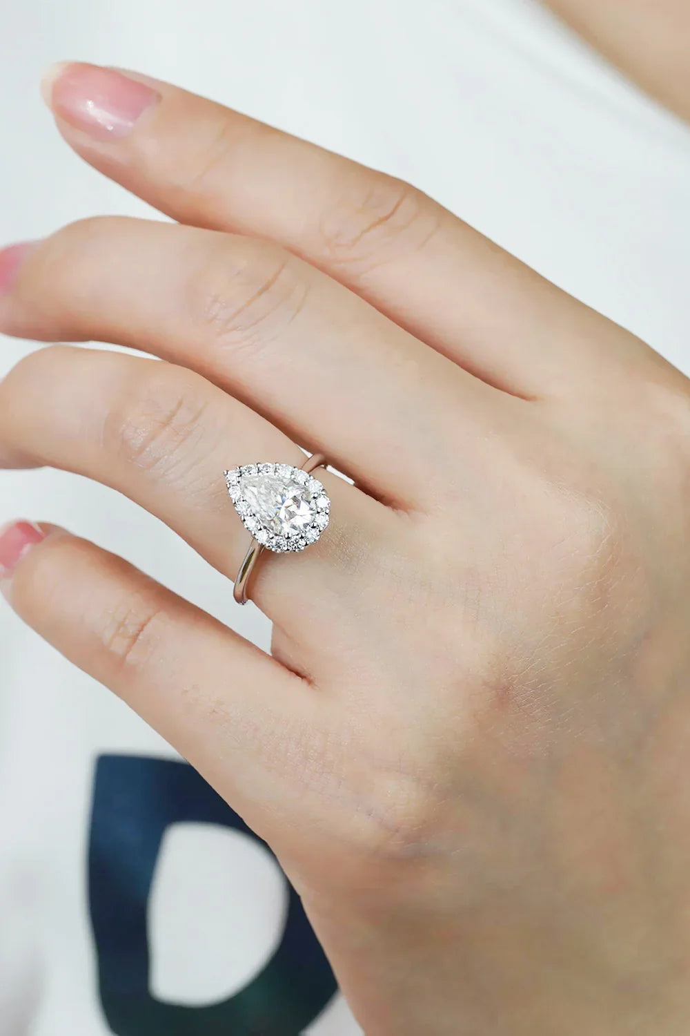 1.5 Carat Moissanite Teardrop Ring Sterling Silver - Southern Shores Clothing