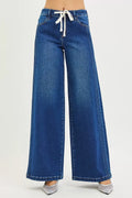 Risen Mid Rise Wide Side Pintuck Jeans Plus Size