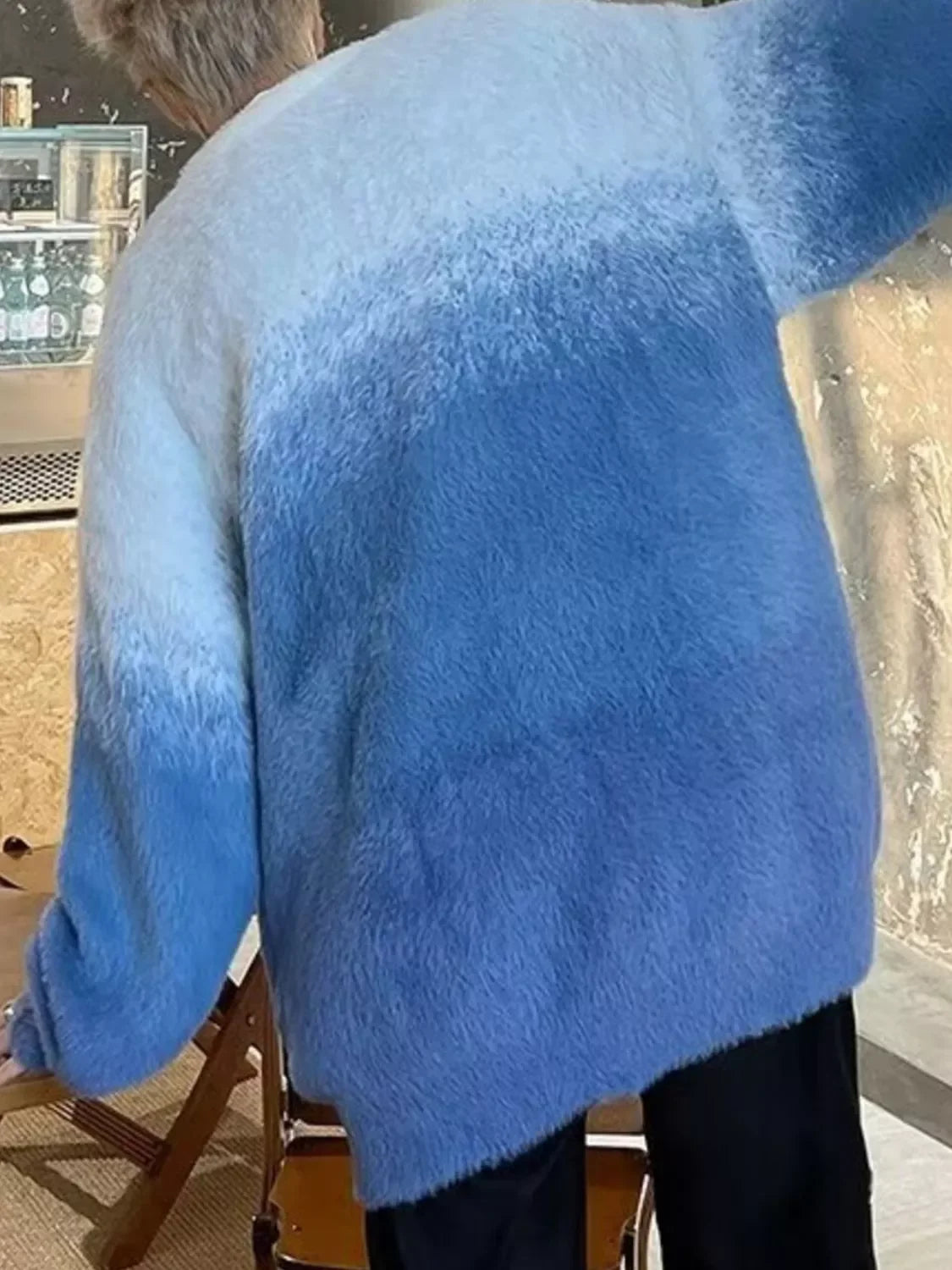 Oversized Gradient Fuzzy Knit Pullover Sweater - Southern Shores Clothing