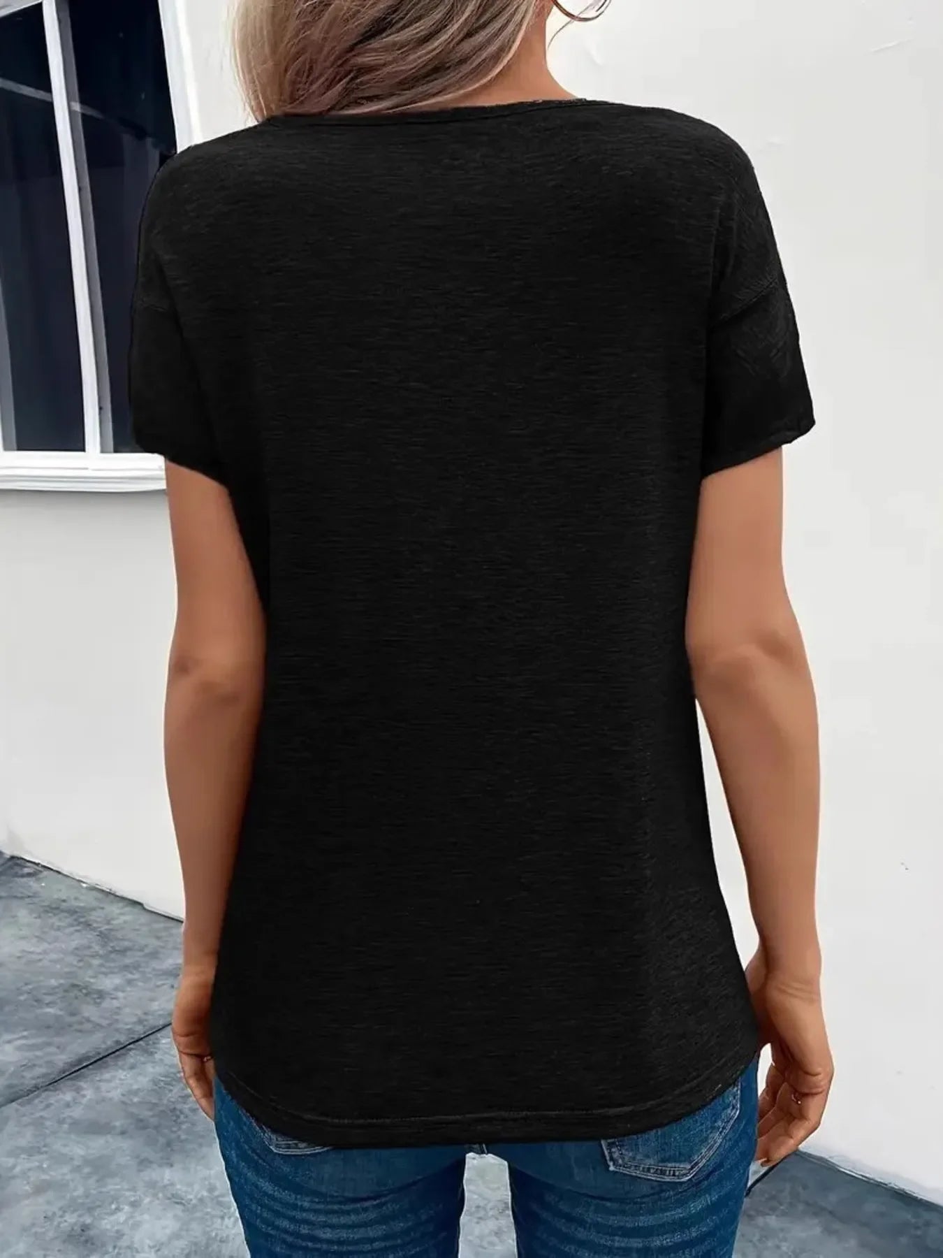 Ruched V-Neck Short Sleeve Basic Style T Shirt - Southern Shores Clothing