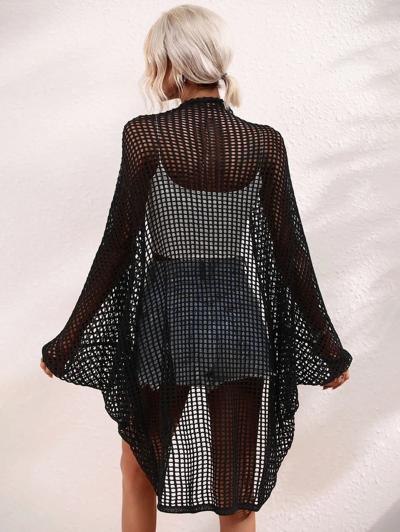 Openwork Open Front Longline Swim Cover Up - Southern Shores Clothing