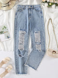 Coastal Distressed Raw Hem Denim Jeans Casual - Southern Shores Clothing