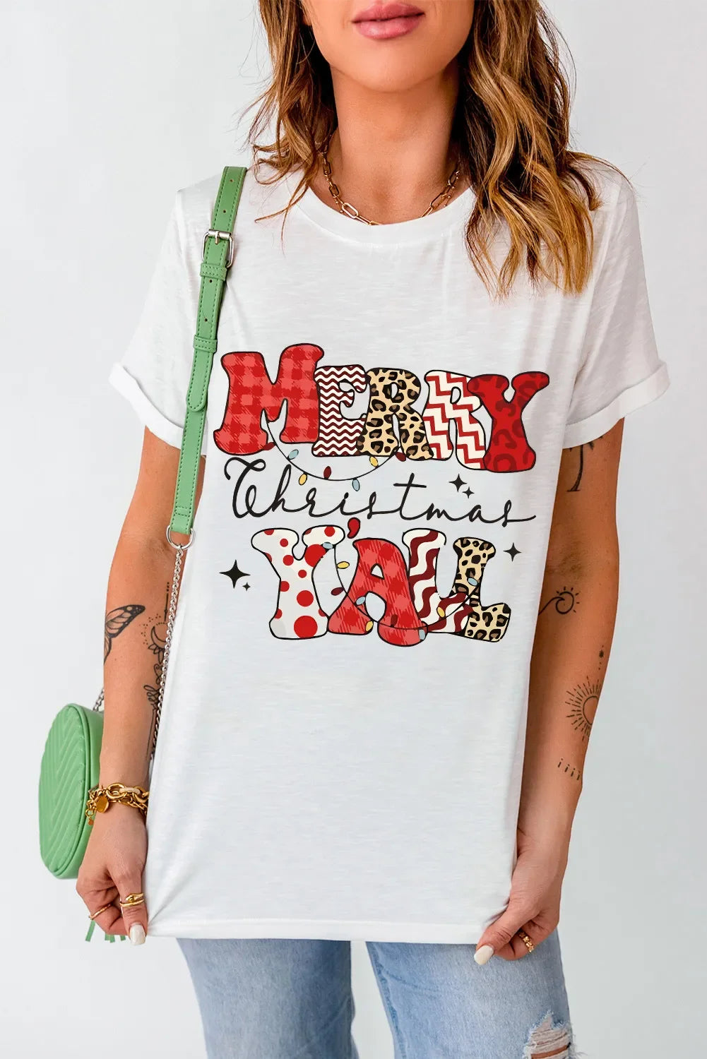 Stretch Letter Graphic Round Neck Short Sleeve T Shirt - Southern Shores Clothing