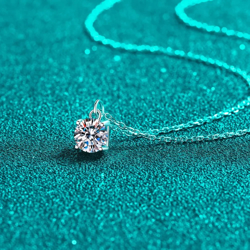 1 Carat Moissanite Sterling Silver Necklace - Southern Shores Clothing