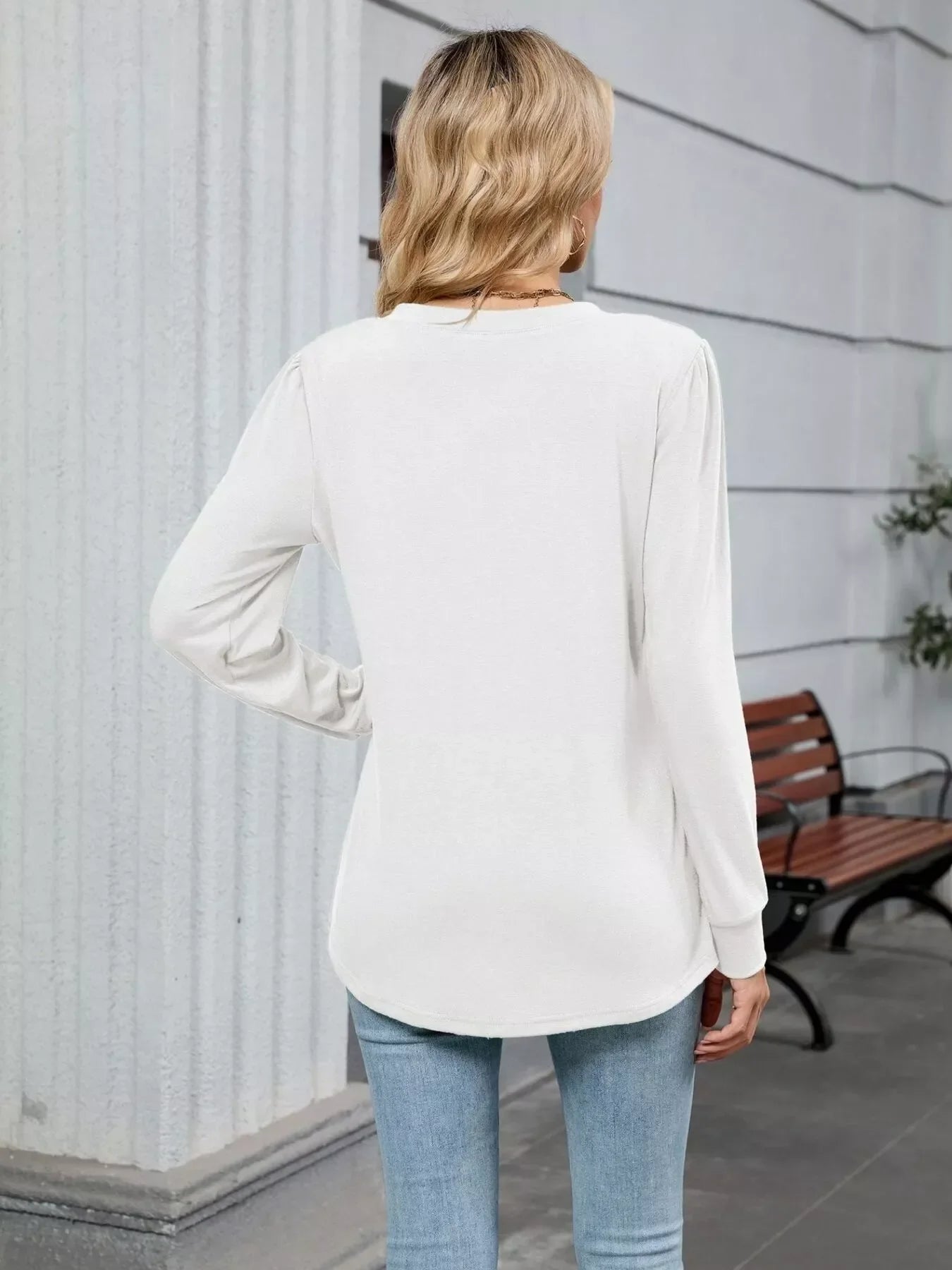 V-Neck Long Sleeve Relaxed Fit T-Shirt - Southern Shores Clothing