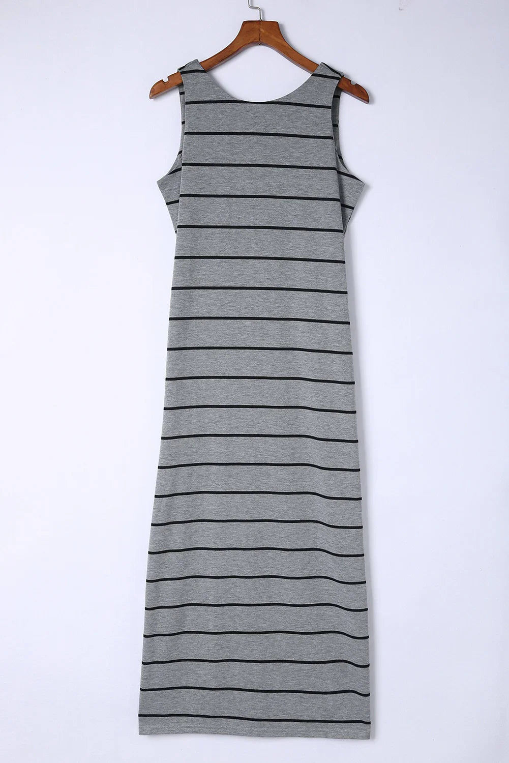 Striped Slit Sleeveless Maxi Dress - Southern Shores Clothing