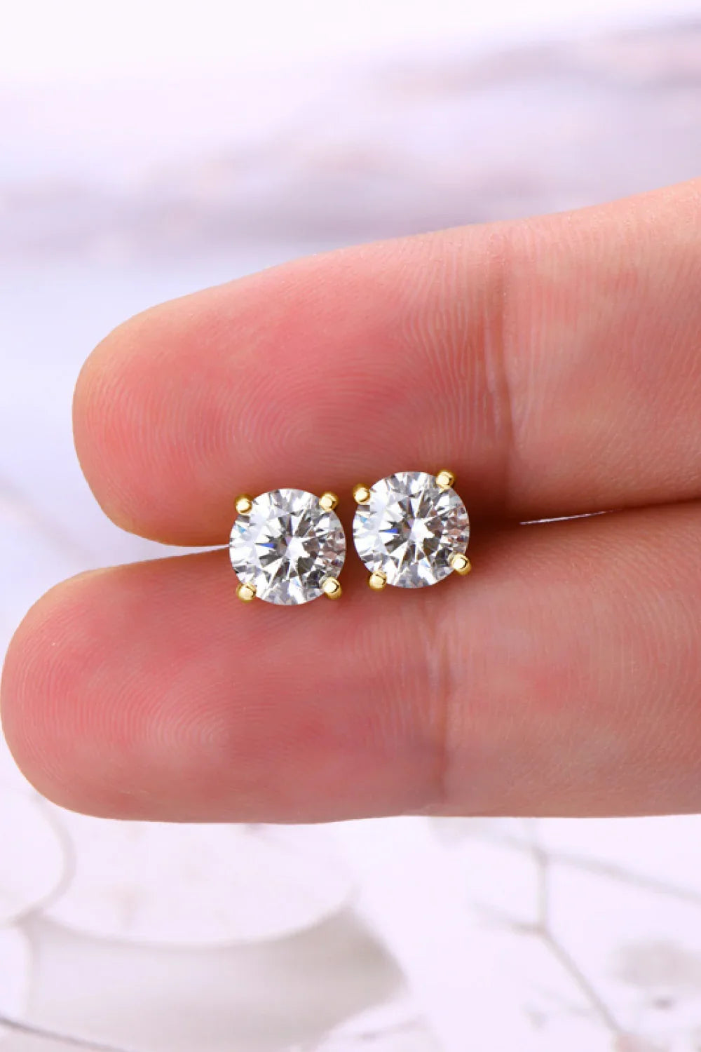 Moissanite Sterling Silver Stud Earrings 2 Carat - Southern Shores Clothing