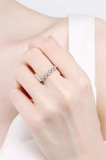 Minimalist Moissanite Ring, Rhodium-Plated Sterling Silver - Southern Shores Clothing