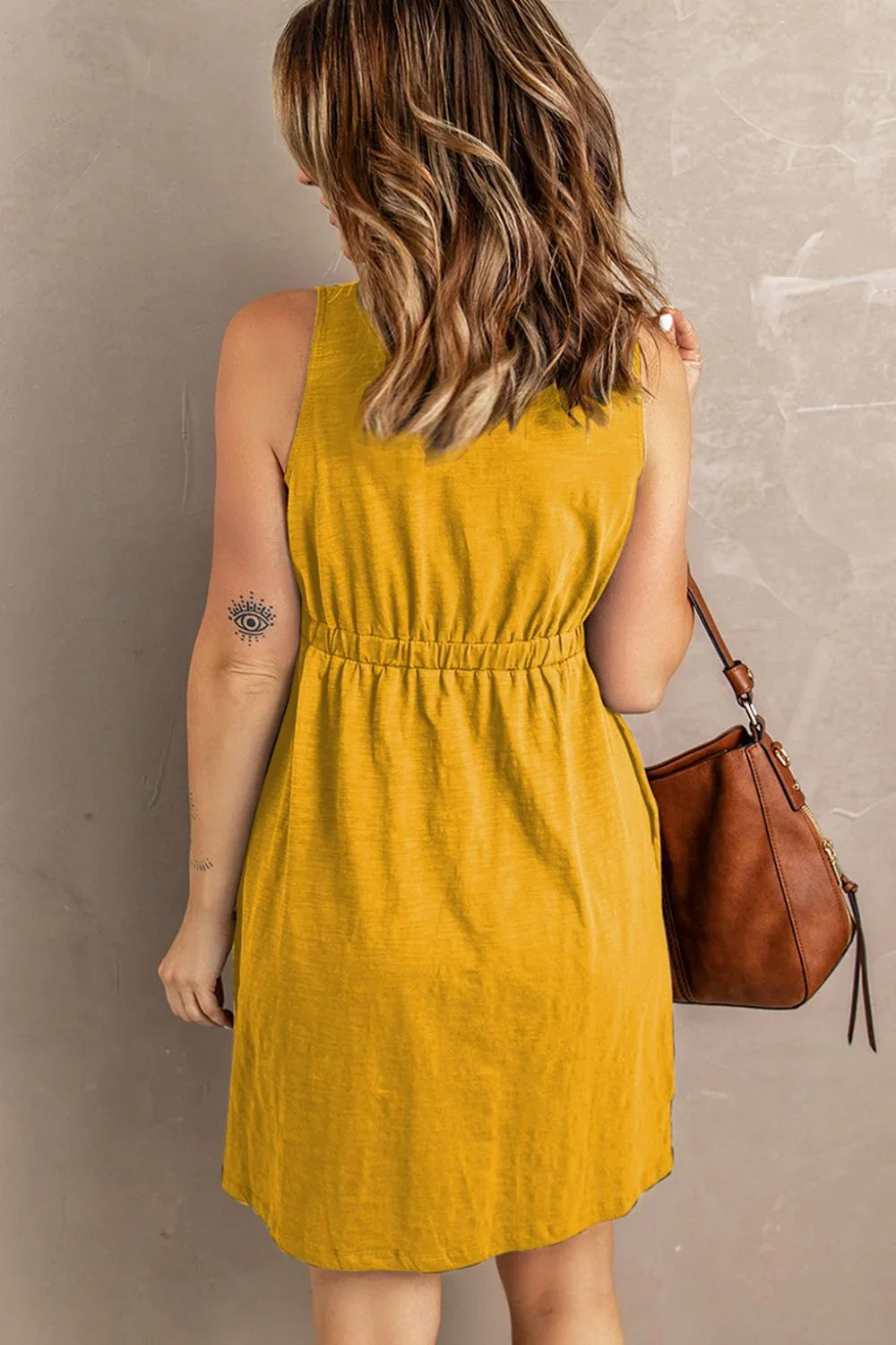 Casual Sleeveless Button Down Mini Magic Dress - Southern Shores Clothing