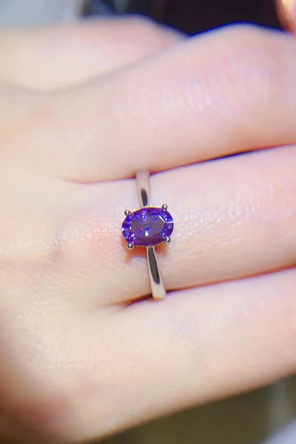 1 Carat Moissanite 4-Prong Solitaire Ring - Southern Shores Clothing